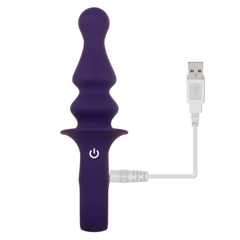 Gender x - ring pop - vibrating anal beads - Product front view, focus on charger  | Flirtybay.com.au
